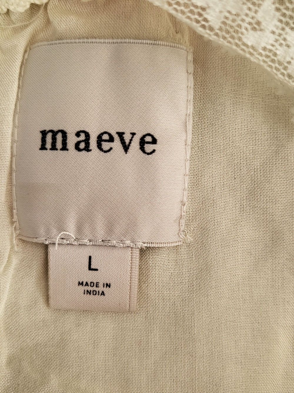 Maeve Short Sleeve Pale Yellow Cotton V-Neck Pintuck Swing Tunic Dress Page Sz L - Picture 10 of 15